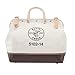 Klein Tools 5102-14 Heavy Duty Natural Canvas Tool Bag, Tool Tote, Multi-Purpose Bag with Wide Hinged Opening and Leather Handles, 14-Inch
