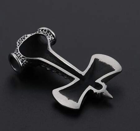 Grande Pingente e corrente Machado Martelo Viking Thor Odin Druida Moto