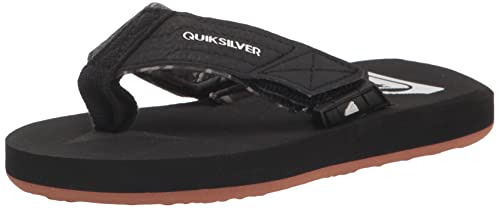 Quiksilver Boy's Strap Flip-Flop, Black/Black/Brown, 11 Big Kid #TOP18