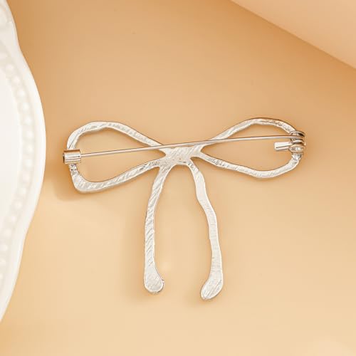 Image of Elegant Gold Bow Brooch for Women Versatile Lapel & Bag Pin for Clothing Accessories​(Gold Bow Pin Brooch)