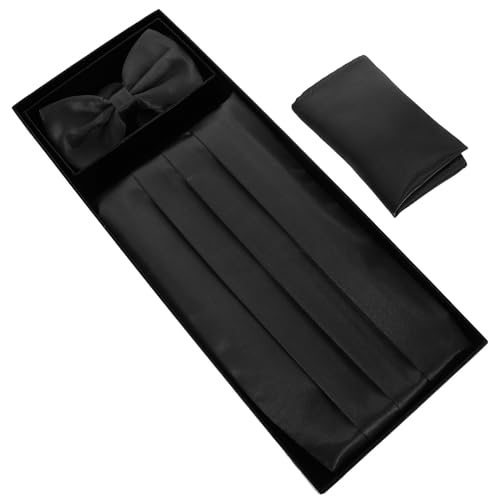 Set de fajín y corbatín para hombre color negro