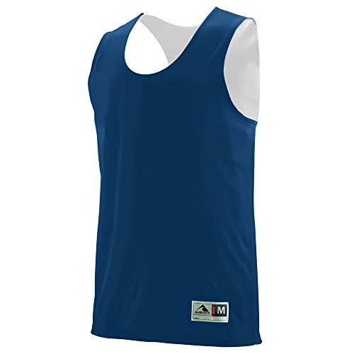 Augusta Sportswear Teen-Boys Reversible Wicking Tank, Navy/White, Large