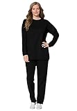 Woman Within Women's Plus Size Fleece Sweatsuit - 3X, Black