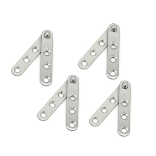 4 Pcs Eccentric 360 Degree Pivot Door Hinge - Stainless Steel Hidden Concealed Rotating for Window Cabinet (59mmx11mm)