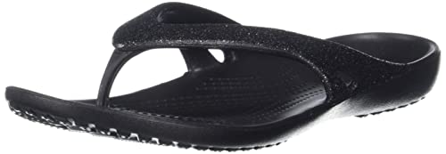 Crocs Kadee II Flip Flops | Sandals for Women, Black Glitter, 5