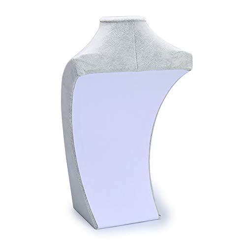 Homanda Grey 11.4" Velvet Necklace Jewelry Jewellery Display Bust Stand Holder Organizer #TOP2
