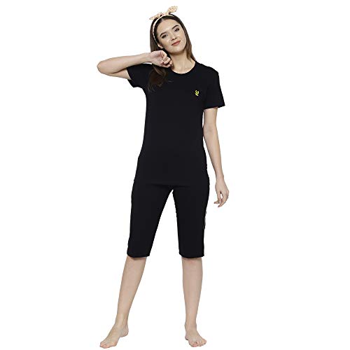 Image of Mack Jonney Regular Fit Cotton Blend Women's Capris Set Night Suits (Pack of 2-MACK633577)