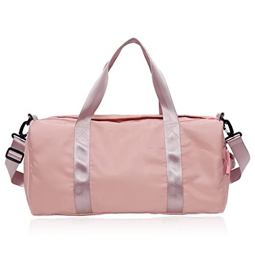 Pink Resistant Sports Gym Reisetasche, Wasserdichter großer Weekender Seesack mit Schuhfach für Damen, Pink Cover