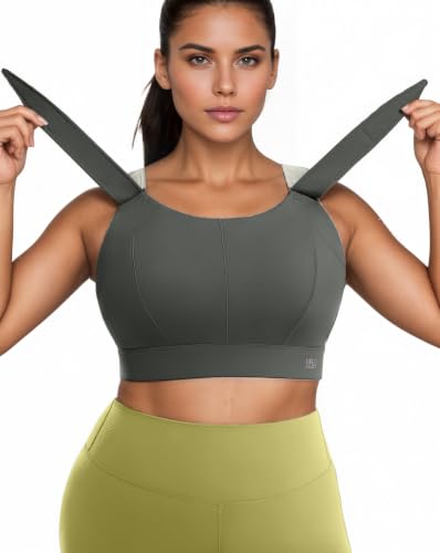 Image of Adjustable High Impact Sports Bras Molded Cup Plus Size Bra for Large Bust Women Running Workout Gym Fitness