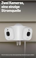 Blink Arc (neueste Generation), mit Panorama-Ansicht (Funktion erfordert Plus-Abonnement), 180° Abdeckung, steckerfertiges Dual-Kamerasystem für Mini 2K+, einzelne Stromquelle, 2 Kameras – Weiß – Ansicht 3