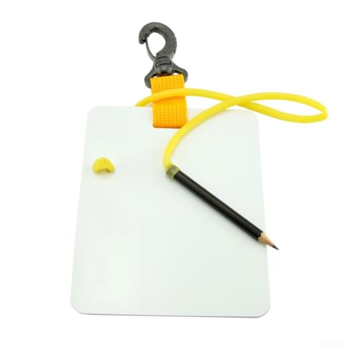 TDCuizent - Ardoise d'écriture sous-marine pour plongeurs, outil de communication compact pour enregistrer des informations et des messages de plongée (jaune S)