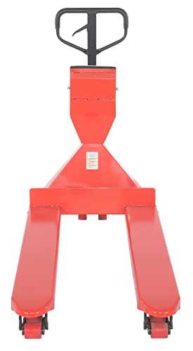 Transpaleta con balanza digital Acero 290 lb Rojo miniatura 3