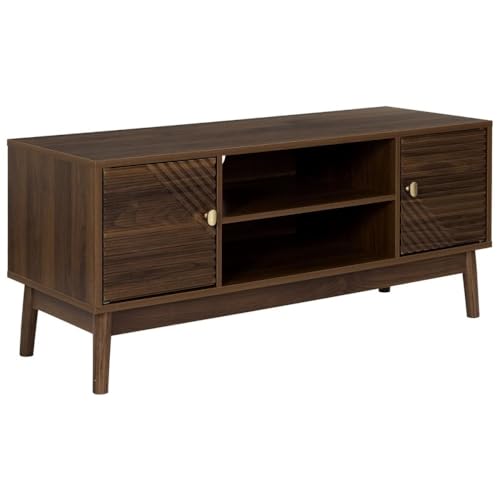 HOME DECO FACTORY, HD0562, Meuble TV Moderne en Bois Marron, Design élégant et épuré, Rangement...