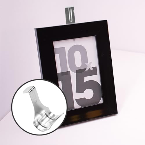 Image of jojofuny 10pcs Metal Photo Hooks for Hanging Pictures Artwork and Frames and Easy to Install for Home and Office Use Excellent Bearing Capacity