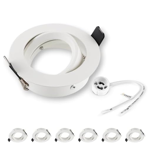 SEBSON Einbaustrahler rund schwenkbar 6er Pack, Alu weiß, Einbaurahmen Lochdurchmesser 75mm, Decken Spot inkl. GU10 Fassung für LED/Halogen