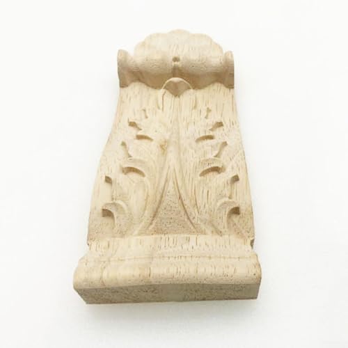 Applique d'angle vintage en bois sculpté pour meubles, armoires, portes, décorations murales, décorations en bois, décorations d'intérieur (12 x 6 x 2 cm)