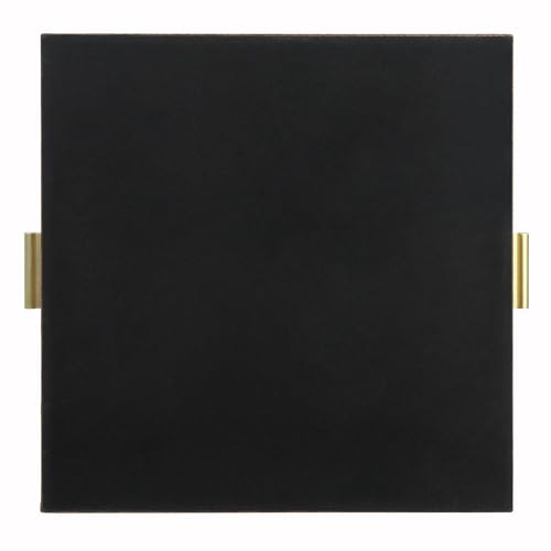 HofferRuffer Elegant Decorative Serving Tray, 20"x20" Square Faux Leather Ottoman Tray with Gold Hardware Handles, Coffee Table Serve Tea Coffee or Breakfast (Antique Brown) by HofferRuffer - Used condition - Image 9