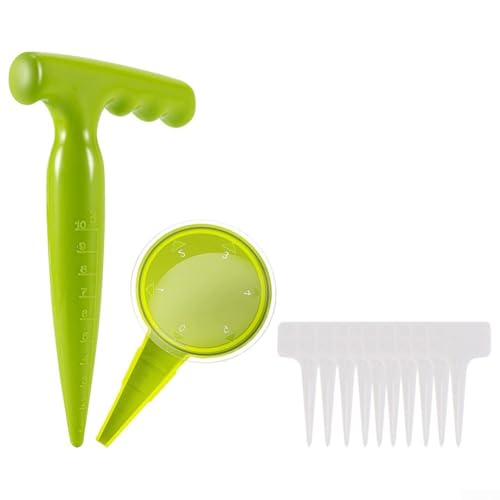 Fluoreszierendes grünes Aussaatwerkzeug-Set, 12-teilig, Gartenpikierspender für präzises Pflanzen, leicht zu reinigen, ergonomischer Griff, Gartenarbeitsset (1)