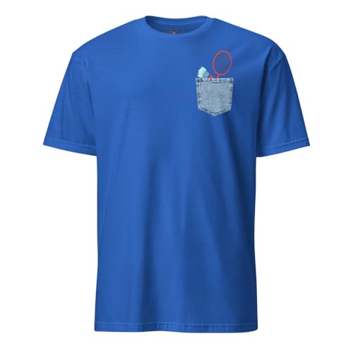 T-Shirt Badminton XXL bleu marine homme haut de sport avec fausse poche