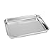 Rykey Stainless Steel Compact Toaster Oven Pan Tray Ovenware Professional, Heavy Duty & Healthy, Deep Edge, Warp Resistant Nonstick Baking Pan 10.4''x8.1''x1'', Silvery