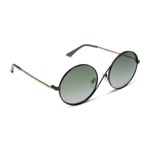 DIFF | Wicked Elphaba Designer Round Sunglasses for Women | Black + Green | 100% UV Protection