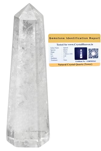 Image of Certified Clear Quartz Crystal Tower Obelisk Point For Chakra