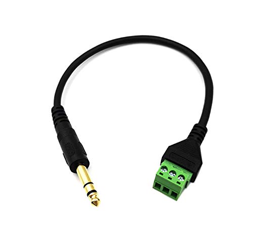 Adaptateur audio TRS 6,35 mm mâle vers bloc 3 broches femelle Balun stéréo sans soudure
