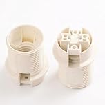 E14 PET Cream Pendant Light Fitting, Bulb Holder with Cord Grip, 250V 2A T210 Lamp Holder for DIY, Rental, Repair