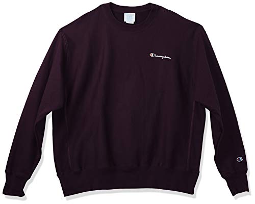 Champion LIFE Men's Reverse Weave Sweatshirt, venetian purple - left chest c script, Small