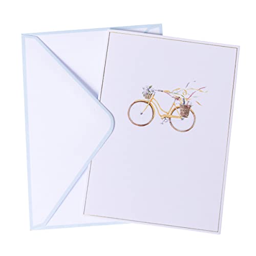 Image of Graphique Watercolor Bike Cards | Pack of 16 Cards with Envelopes | Blank Inside | All Occasion Greetings | Glitter and Gold Foil Accents | Family and Friends | Boxed Set | 3.25 inch x 4.75 inch