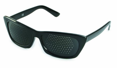 Gafas estenopeicas 415-FSB - bifocales cuadrícula- negro - Incl. Accesorio Cover
