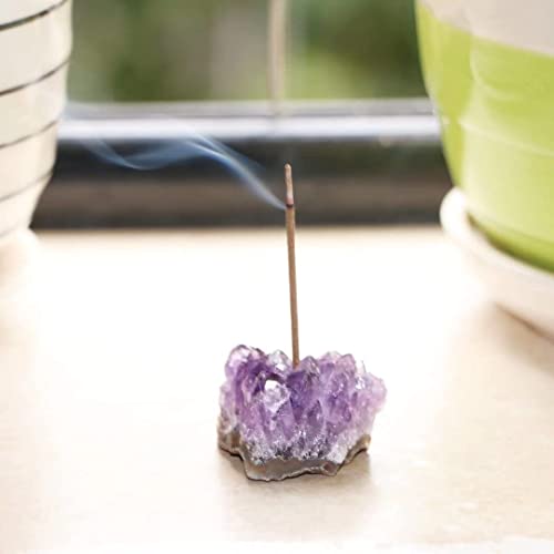 Newwe Amythestyst Crystals Incense Holder For Sticks, Healing Crystal Stone Incense Burner For Yoga, Meditation And Home Decor #TOP3
