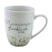 Produktbild Kaffeebecher/Tasse aus Porzellan, Motiv: Wiese, Heute ist ein guter Tag, um glücklich zu sein, Größe H/Ø: 10 x 8 cm, Fassungsvermögen 250 ml, Spülmaschinengeeignet.