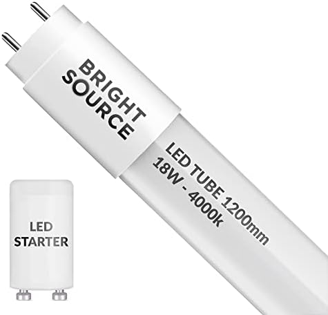Bright Source 5ft (1500mm) 23w LED T8 Tube, 2300lm, 4000K Cool White, Replacement for 58w T8 Fluorescent, Starter Included - Direct Mains or for use with Switch Start Fitting with Magnetic Ballast