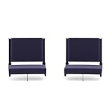 Flash Furniture Grandstand Portable Stadium Seats for Bleachers or Benches, Folding Padded Stadium Chairs with Handle, Pack of 2, 500 lb. Weight Capacity, Navy