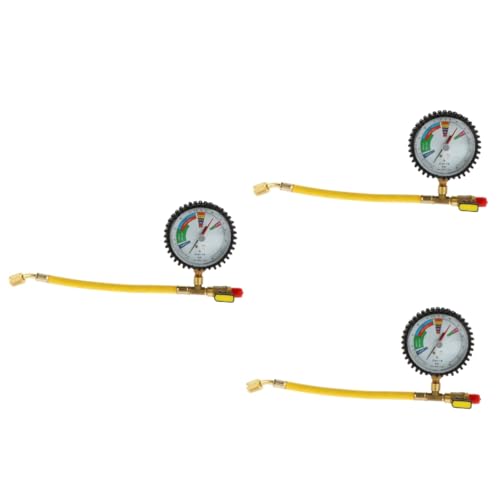 Uonlytech 3 Piezas Lista De Verificación Manómetros De Refrigeración Ac Herramientas De Carga De Nitrógeno Manómetro De Nitrógeno Prueba De Refrigeración Botella De Nitrógeno Cilindro Latón