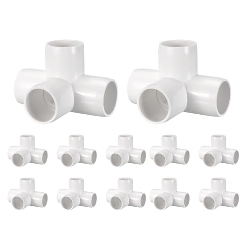 DTGN 12Pcs 1" Elbow PVC Fitting, SCH40 4-Way Tee Furniture Grade PVC Pipe Fitting, DIY Corner Elbow Connector for Building Furniture, Greenhouse Frame Connection, Socket x Socket by DTGN - Used condition - US$22.42