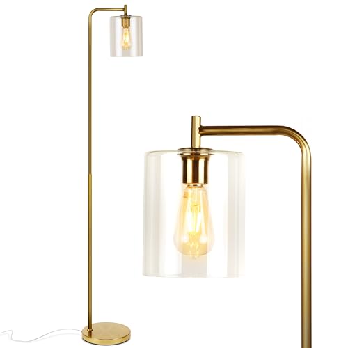 Brightech Elizabeth Industrial Floor Lamp with Glass Shade