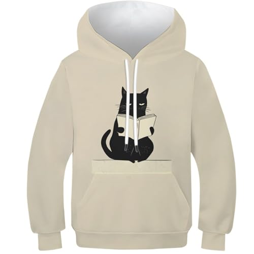 Sweat à capuche chaton fini les vêtements ternes hoodie 3D confortable fille garçon 12-14Y