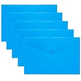 eco-eco A3 50% Recycled Blue Press Stud Popper Wallet, Plastic Folders (Pack of 5) eco080_Blue - Image 1