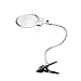 Rightwell - Lupa 2X - 6X con luz y pinza lentes de gran aumento, clip lupa electronica de mesa, plateado