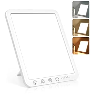 Light Therapy Lamp, 15000 Lx Sun Lamp,3 Color Temperature, 5 Levels of Adjustable Brightness and Timer Function Light Lamp, Touch Control, Rotatable Stand, Memory Function, Home/Office Use