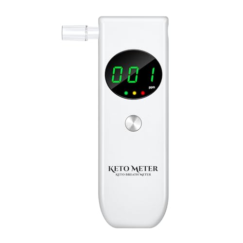 Ketosis Meter & Breath Monitoring Analyzer - Professional Portable Breath Ketosis Tester with 10 Mouthpieces