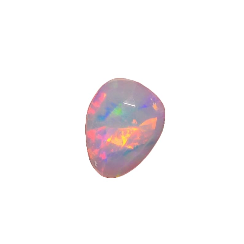 Opale éthiopienne naturelle à facettes 14x11x3mm, pierre en vrac multi feu pour création de bijoux