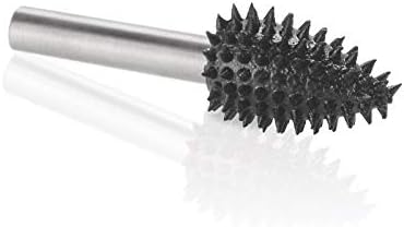 Kutzall Extreme Flame Rotary Burr, 14 Shaft, Very Coarse - Wood Carving Bit for Bosch, DeWalt, Milwaukee. Abrasive Tungsten Carbide, 12 (12.7mm) Dia. X 1 (25.4mm) Length, FLX-12C