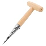 Alasum Handlicher Blumenzwiebelpflanzer aus Edelstahl mit Holzgriff Ergonomischer Gartenlocher für...