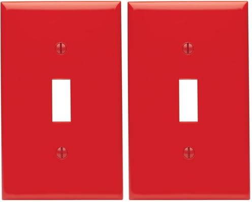 Leviton 1-Gang Toggle Device Switch Wallplate, Standard Size, Thermoplastic Nylon, Device Mount, 80701-R, Red image 4