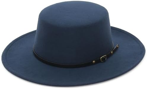 EOZY Women Men Classic Felt Fedora Hat Wide Brim Flat Top Jazz Panama Hat Casual Party Church Hat