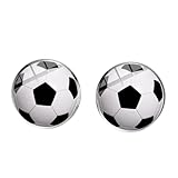 Anting Kasual Olahraga Sepak Bola Kancing Bola Basket Bola Voli Sepak Bola Bisbol Gambar Kaca Bulat Anting-Anting Anak Hadiah Ulang Tahun