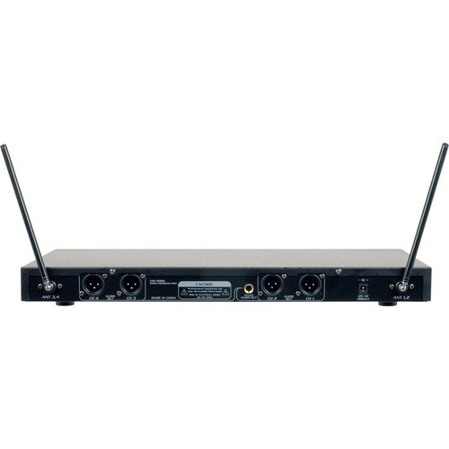 Vocopro Vhf-4000-2 Professional Quad Vhf Wireless Microphone System With Ws-5 Microphone Windscreen Set And (2) Aa Lr6 Alkaline Battery (4-Pack) #TOP2